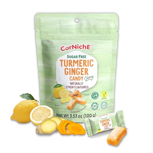 CORNICHE Turmeric Ginger Candy, Anti-Nausea and Digestion Aid, Individually Wrapped Healthy Candy 3.53 Oz Bag (Lemon), Small - image 4