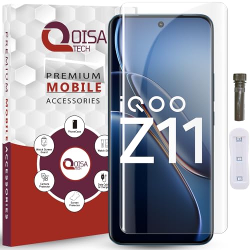 Image of Advanced HD+ UV Tempered Glass Screen Protector For iQOO Z11 5G (6.83 Inch, Pack of 1) Full Adhesive UV Curved Screen Guard, Case Friendly with installation kit & Guide