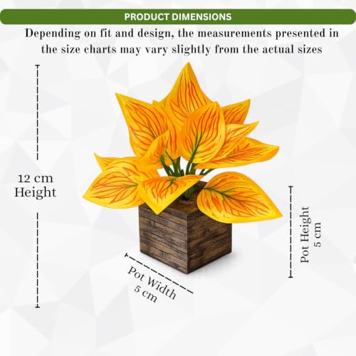 Image of DecoreBugs Artificial Real Touch Flower Plant with Pot (Pack of 2), 16 cm Height, Decorative Faux Floral Plant for Home, Office, Living Room, Bedroom, Table & Shelf Decor