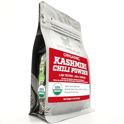 Spice Profile Organic Kashmiri Red Chili Powder | 4 oz | Lab Tested