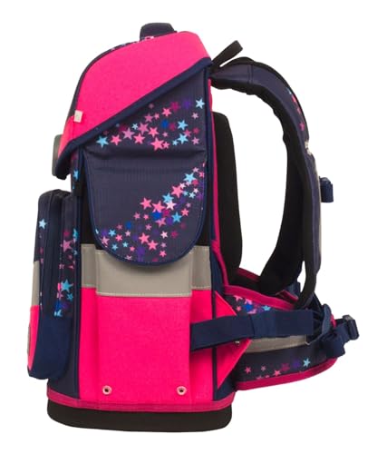 SCHOOL-MOOD - Schulranzen Set Hund, 7-teilig - Timeless Air+ - ergonomischer Schulranzen Jungen & Mädchen - Schultasche für Kinder in der 1. bis 4. Klasse - Leni (Hund)