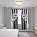 Anytime Home Curtains Blackout and Sheer Layered Solid Window Curtain Panel Pair with Grommet Top, 52Wx63L,Grey