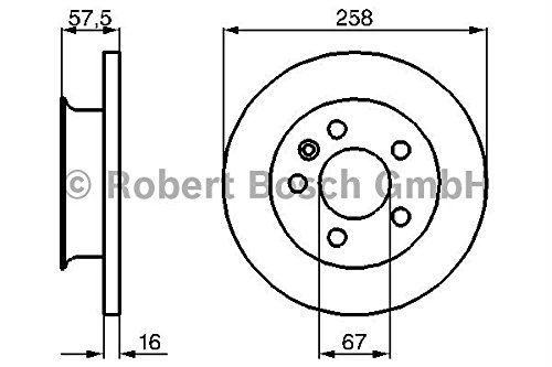 BOSCH 0 986 478 544, 2 szt Tarcze Hamulcowe przód 258mm