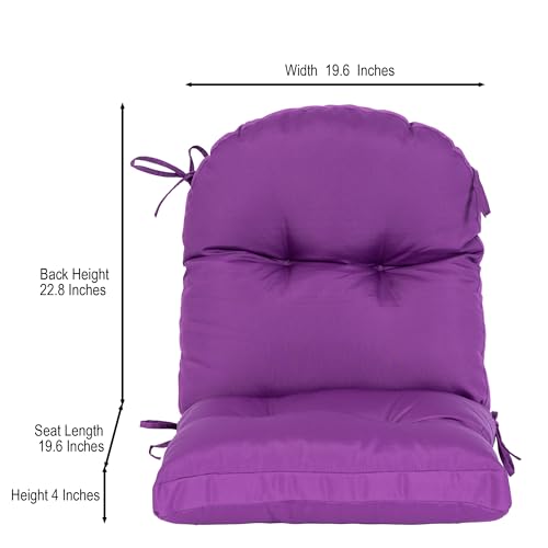 Image of QILLOWAY Tufted Outdoor Chair Cushion Set of 2, Waterproof 43x20x4 Inch Non Slip Replacement Pad for Wicker Lounge Patio Furniture, Purple