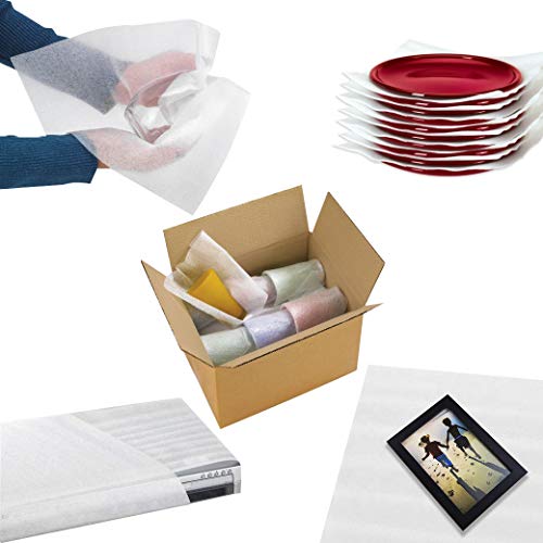 70 Pack of Mighty Gadget (R) Large 16" x 12" Foam Wrap Sheets Cushioning for Moving Storage Packing and Shipping Supplies, 70-Pack (White)