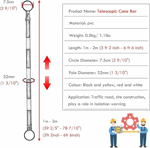Cône de signalisation rétractable en lot de 12 avec barrière plastique extensible pour parking