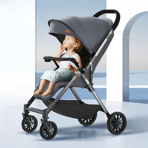 Image of StarAndDaisy Stroller for Baby Boy Girl 0 to 5 Years /Foldable Baby Stroller Light Weight with Multi-Level Seat Recline, 5 Point Safety Belt, Pram for Kids-Grey