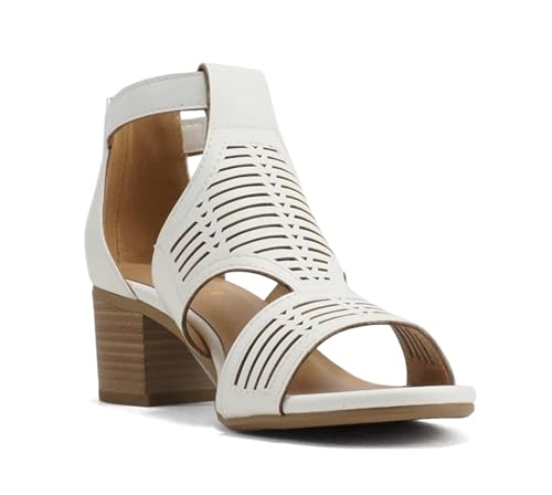 Image of Soda inchNorway inch ~ Women Open Toe Closed Back Counter Cutout Upper Low Block Heel Sandal with Adjustable Ankle Strap