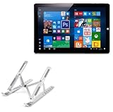 BoxWave Stand and Mount Compatible with Onda Tablet Onda OBook 10 Pro Tablet (10.1 in) - Compact QuickSwitch Stand, Portable Multi Angle Viewing Foldable Riser - Metallic Silver