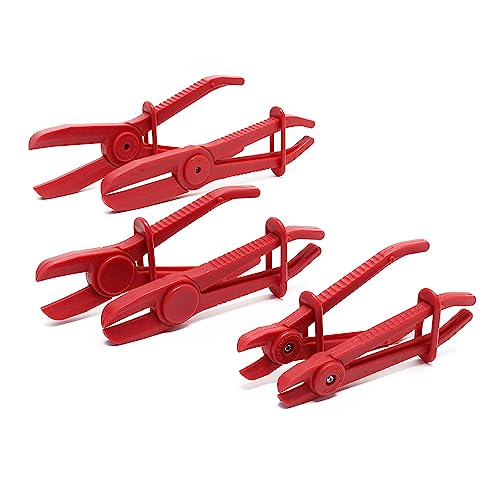 Wiltec Pince à durite - Jeu de 6 pièces en 3 tailles (160 mm, 190 mm et 260 mm) - pour Tuyaux de diamètre de 12,7 mm (1/2") à 19 mm (3/4") - Coupe tubes refroidissement Flexibles