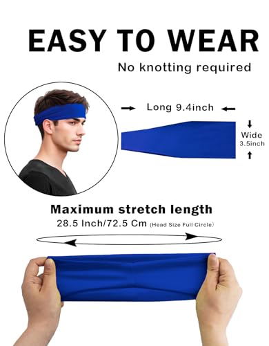 Image of Headbands for Men & Women, Sweat Headband Non-Slip Sweatband Sports Running Cycling Yoga Basketball Workout Football Training