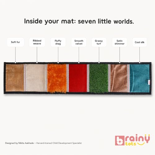 Image of Sensory Texture Mat | 7 Different Textures | for Kids and Infants | Sensory Stimulation Activity | Sensory Development Toy | Montessori Toy