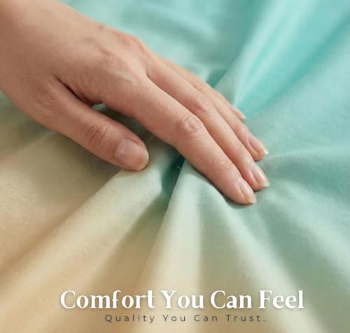 Image of Premium 7D Printed King Size Bedsheet Set with Pillow Covers Soft Cotton Blend Double Bedsheet for Home (Pillow Covers :18x28 inches Bedsheet :90x100 Sea Green)