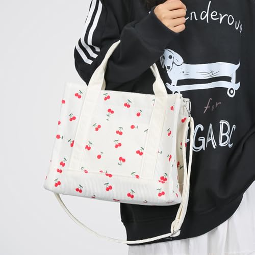 Corduroy Tote Bag Small Satchel Bag for Women Crossbody Bag Purse with Zipper Casual Hobo Handbag3