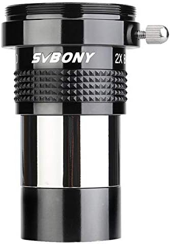 Svbony SV137 Barlow 2x, 1.25 inches Barlow Lens, FMC Metal Barlow with T-thread for Telescope Eyepiece Planetary Observation