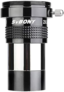 Svbony SV137 Barlow 2x, 1.25 inches Barlow Lens, FMC Metal Barlow with T-thread for Telescope Eyepiece Planetary Observation