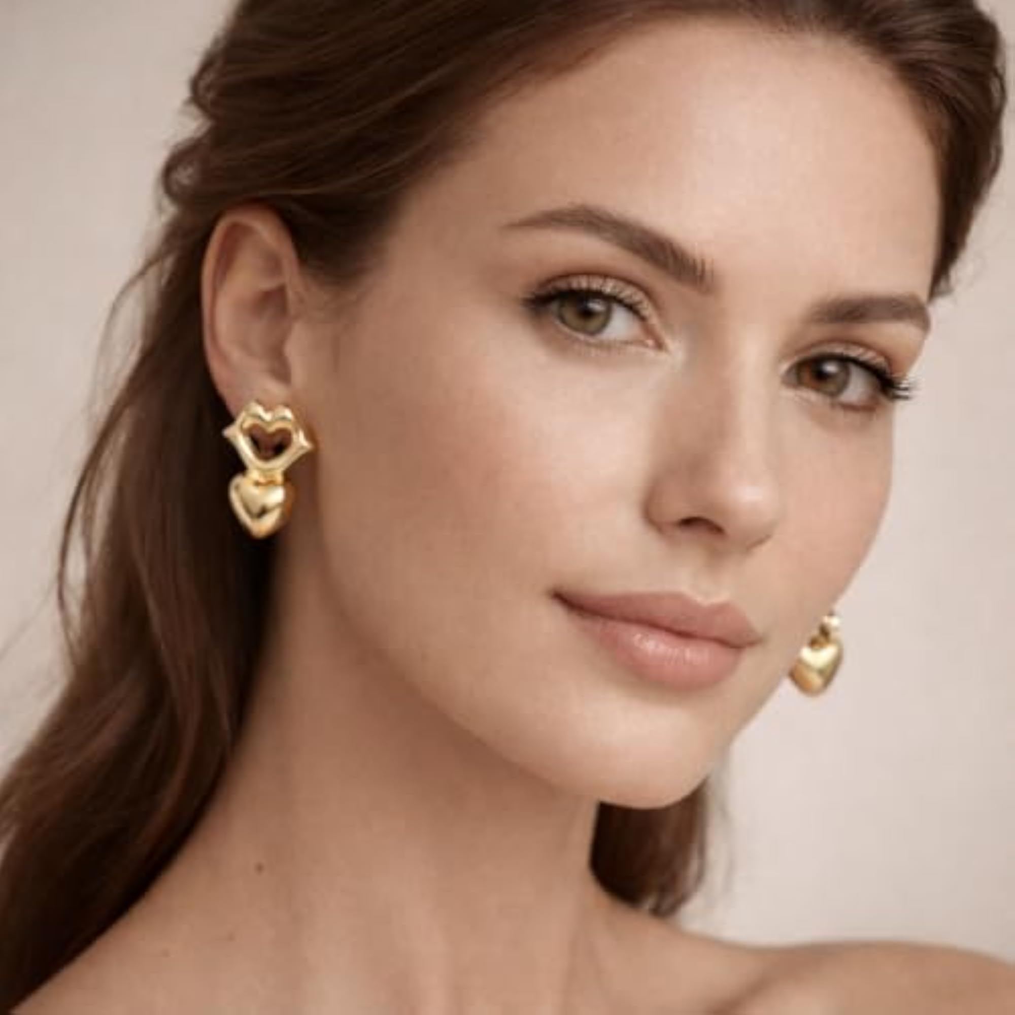 Eterna Love Link Earrings, 18K Gold Plated, Hypoallergenic