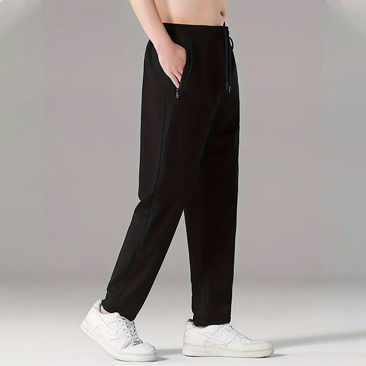 Men's Loose Fit Athletic Pants Lightweight Quick Dry with Zipper Pockets and Elastic Drawstring Waist3