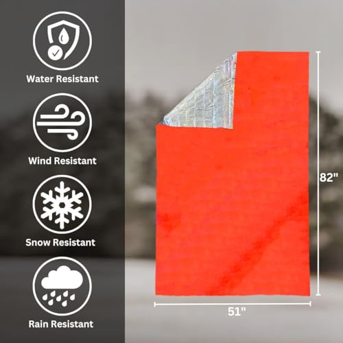 [6 Pack] ThermaSave Emergency Blanket for Survival | Lightweight, Durable, and Weather-Resistant Survival Blanket | Reflects and Retains Heat