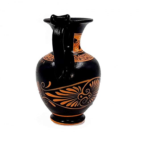 Rotfigurige Vase, 13 cm, Oinochoe, zeigt die Göttin Athene, antike griechische Keramik
