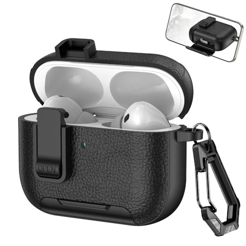 Étui AirPods 1 cuir noir anti-rayure coque robuste silicone