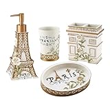 Avanti Linens - Bathroom Set, Hand Painted Resin, Countertop Accessories, Chic Home Decor, Set of 4...