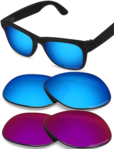 Image of BLAZERBUCK Anti-salt Polarized Replacement Lenses Compatible with Ray-Ban Meta Wayfarer RW4008 | RW4012 (Gen 2) 53mm Smart Glasses - Burned Starry & Ice Blue