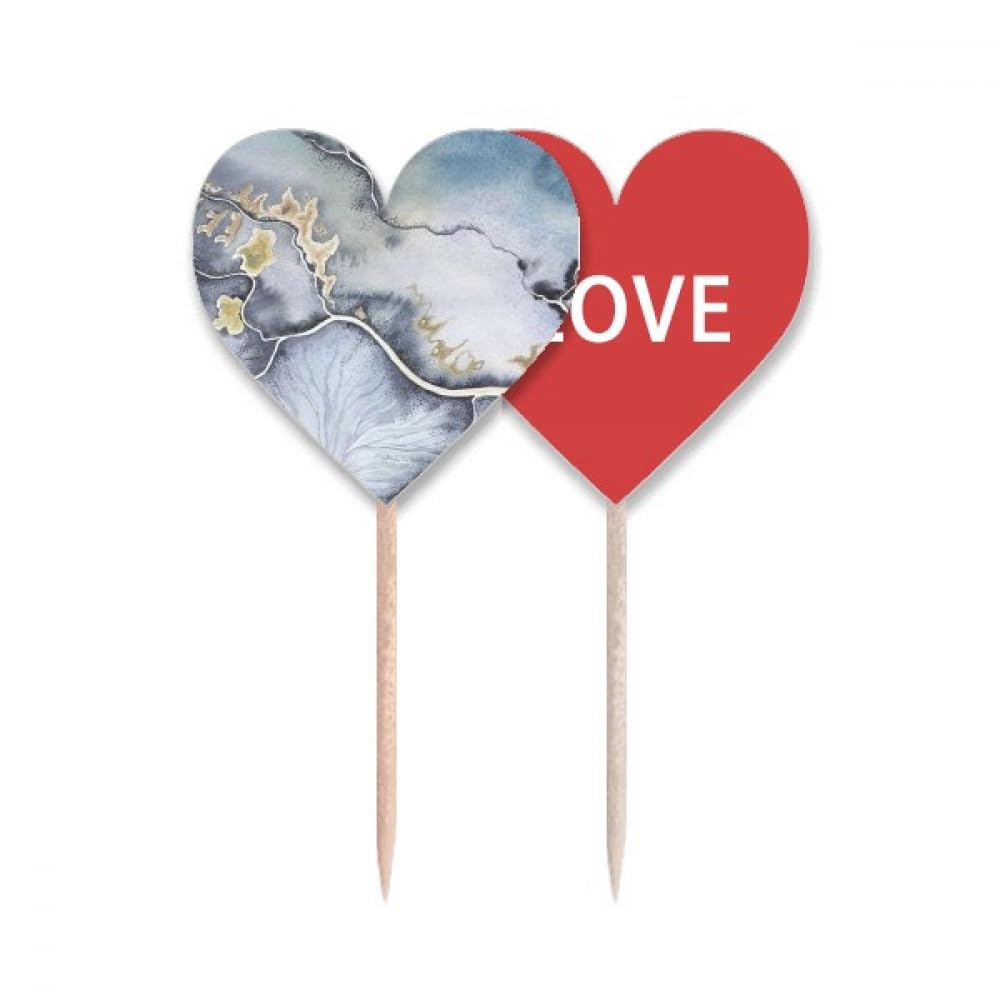 Cure-dents aquarelle encre cœur en bois de bouleau pour buffet chic