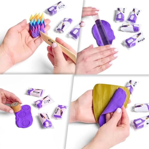 Black Air Dry Clay, 10 Pieces, Modelling Dough, Airdry Sculpting Colours, Full Pack, Creative Designs, Hand Sculpture Art