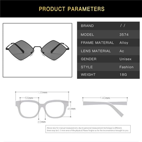 Retro Diamond Shaped Sunglasses Metal Irregular Sunshades Eyewear Male Female Colorful Lens Sun Spectacles2