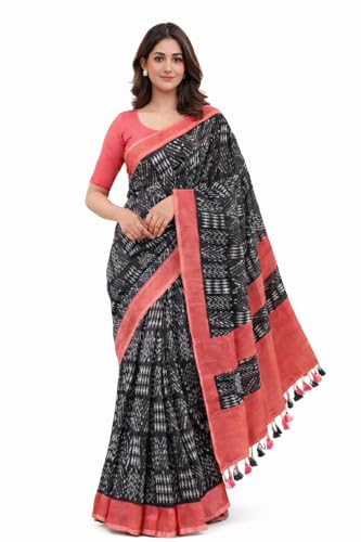 Image of Jack & Jini Women's Floral Print Pure Georgette Saree with Blouse Piece | Soft Casual & Festive Drape | Gift for Mother, Wife.