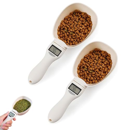 Food Measuring Scoop Scale Polygons Measuring Spoon Multi-Functional Spoon with Adjustable Scale Digital Measurings Weighing Spoons Scales 800g /1g High Precision (2 Pack)