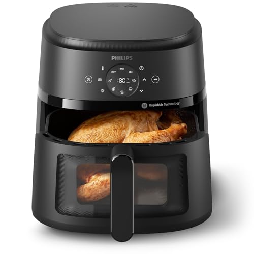 Philips Airfryer 2000 Series - 6.2L 9 Preset Functions See-Through Cooking Window HomeID App Deliciously Crisp With RapidAir Technology 1700W BLACK - NA230/09