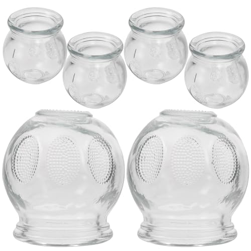 GARVALON Ventouses Thérapeutiques en Verre Lot de 6 Pots de Massage pour Stimulation Sanguine et Usage Domestique Facile à Utiliser
