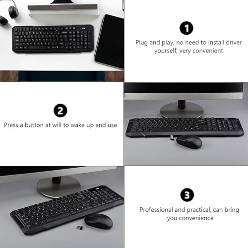 Teclado y ratón inalámbrico 2,4GHz silencioso para un escritorio sin cables 3