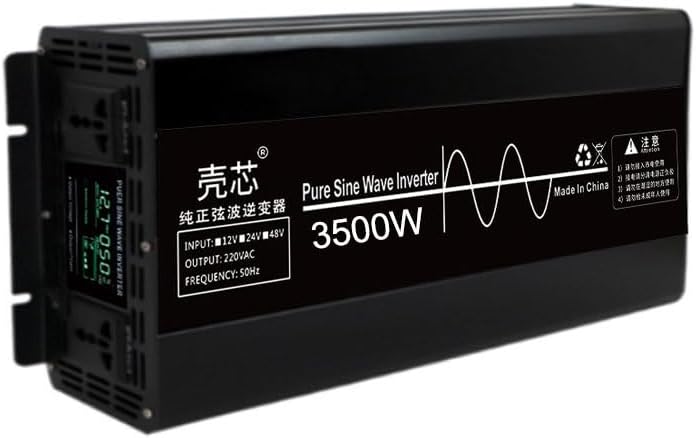 1600w 3000w 3500w Pure Sine Wave Inverter Charger, 12v 24v 48v Dc to 110v Ac Converter Power Inverter for Outdoor Work, Night Market Stalls, Home Applianceswith LCD Display