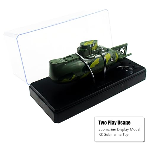 Image of Tipmant Mini RC Submarine Remote Control Boat Ship Military Model Electronic Water Toy Waterproof Diving for Swimming Pool, Fish Tank Kids Gift (Green)