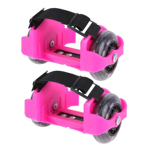 BESPORTBLE 1 Par Zapatos para Caminar con Ruedas Calientes pequeña pequeño Chicos Brillante Rodillo Deportivo Patinar Flash Rodillo Zapatos de Skate Ajustables Abdominales Rosy
