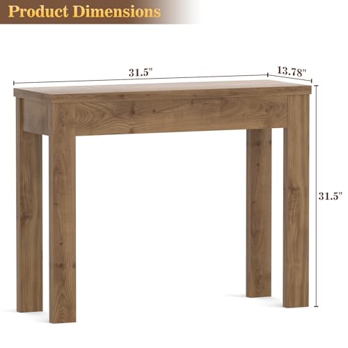 Image of Armocity Console Table, Small Farmhouse Wood Entryway Table, Sofa Tables Narrow Long Behind Couch, Entry Table for Entrance, Hallway, Living Room, 32 inch, Brown Oak