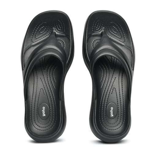 Image of YOHO Women Platform Slippers SLR 103 | Comfortable Triple Dense Foam Soft Flip-Flops with Heel Support | Anti-Skid Lightweight Footwear for Indoor & Outdoor Use