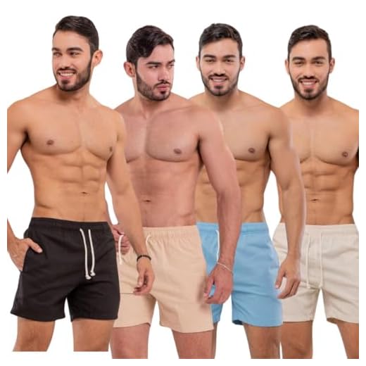 Kit com 4 Short Linho Masculino Bermuda Mauricinho Masculina Moda Praia Básico curto (BR, Alfa, GG, Regular, Regular, Preto-Bege-Azul Claro-Branco)