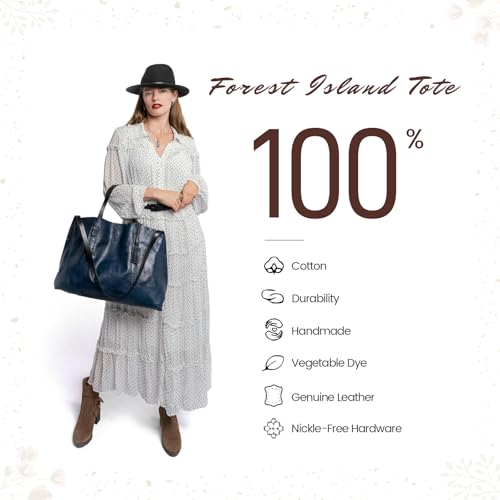 Image of OLD TREND Genuine Leather Forest Island Tote | Spacious Handbag with Removable Inner Pouches