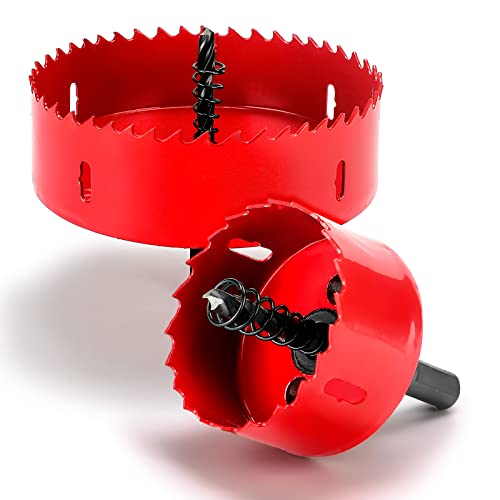 90 mm Bi-Metal Hole Saw with Arbor and Pilot Bit, HSS & Heavy Duty Steel Design, Hole Cutter for Wood Metal & More - Image 2
