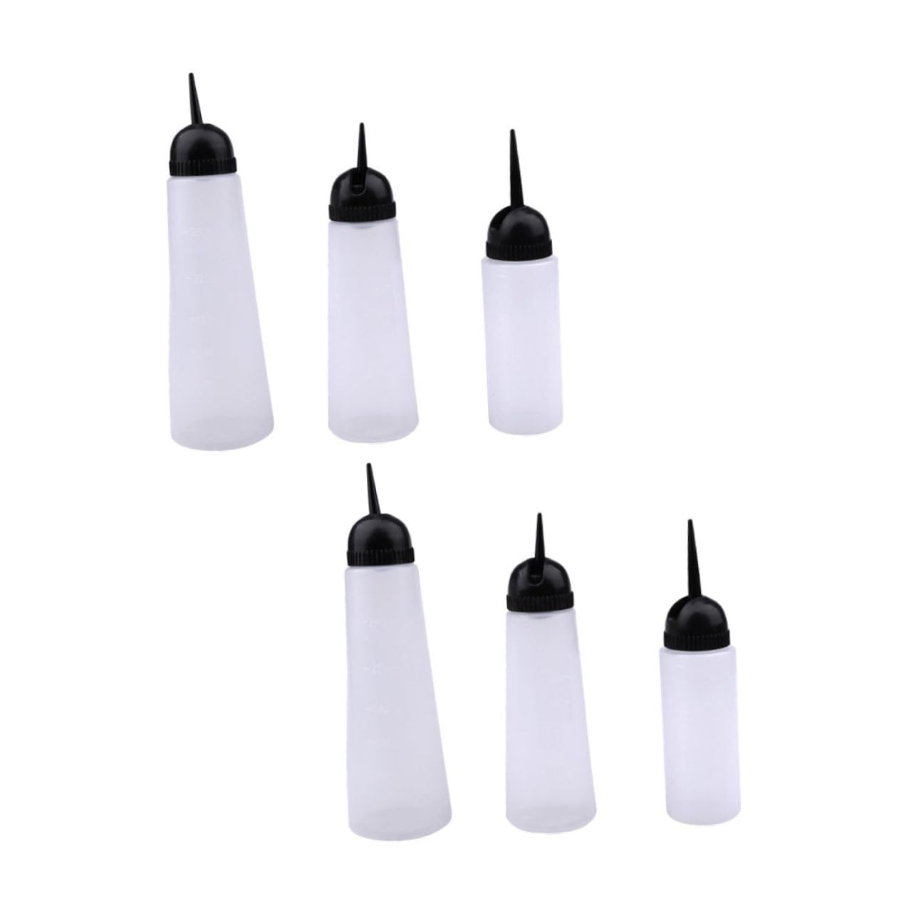SHERCHPRY 6Pcs Applicator Bottles for Hair Dye and Shampoo Graduated Scale Rinse Bottles Hairdressing Tools