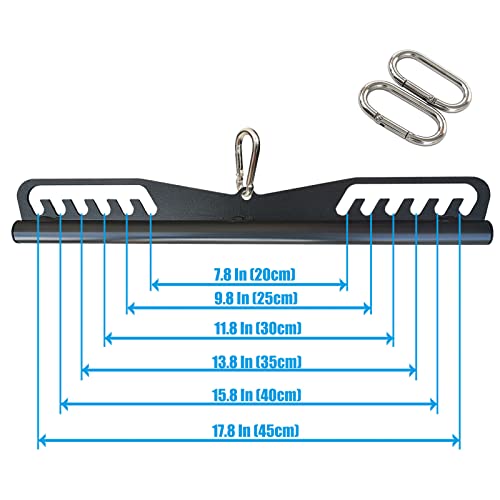 Image of Adjustable Lat Pull down Bar, Cable Machine Attachments for Gym, Home Gym Fitness T-bar Row Pulldown Attachments, Lat Pull Down Machine Wide Grip Neutral Grip Handle