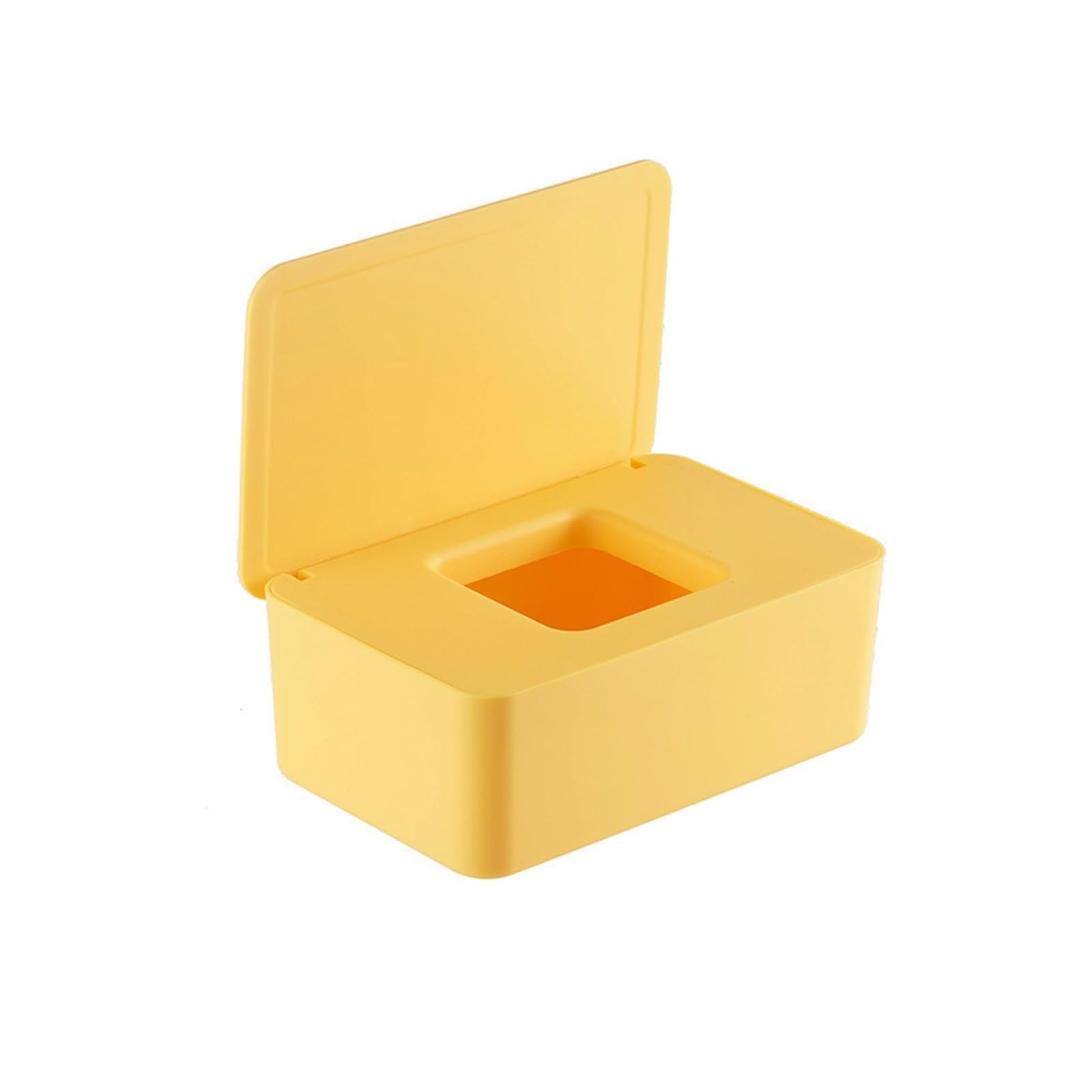 ROHCGHC Tissue boxes, Wet Desktop Wipes Paper Storage Box Dispenser Holder Household Plastic Dust-proof With Lid Tissue(Yellow)