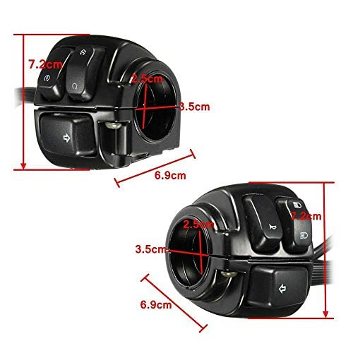 MASO 1 par de interruptores de control de manillar de motocicleta de 25 mm de color negro con botón de encendido y apagado para Harley Softail, Dyna, Sportster 883, 1200, V-Rod 1996-2012