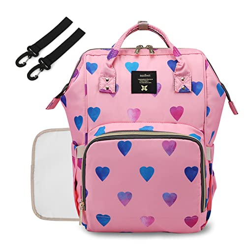 Image of Diaper Bag Backpack Baby Organizer Baby Hospital Bag On The Go for Moms with Muti Pockets Changing Pad (Pink)