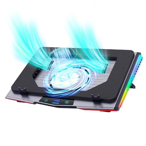 LIANGSTAR Gaming Laptop Cooling Pad, RGB Laptop Cooler with 3 Powerful Turbofans, 5 Height...