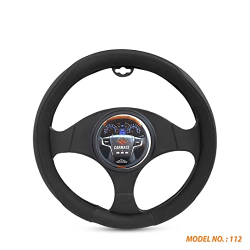 Image of CARMATE Car Steering Cover Super Grip 112 Compatible with Maruti S Cross - Medium Black